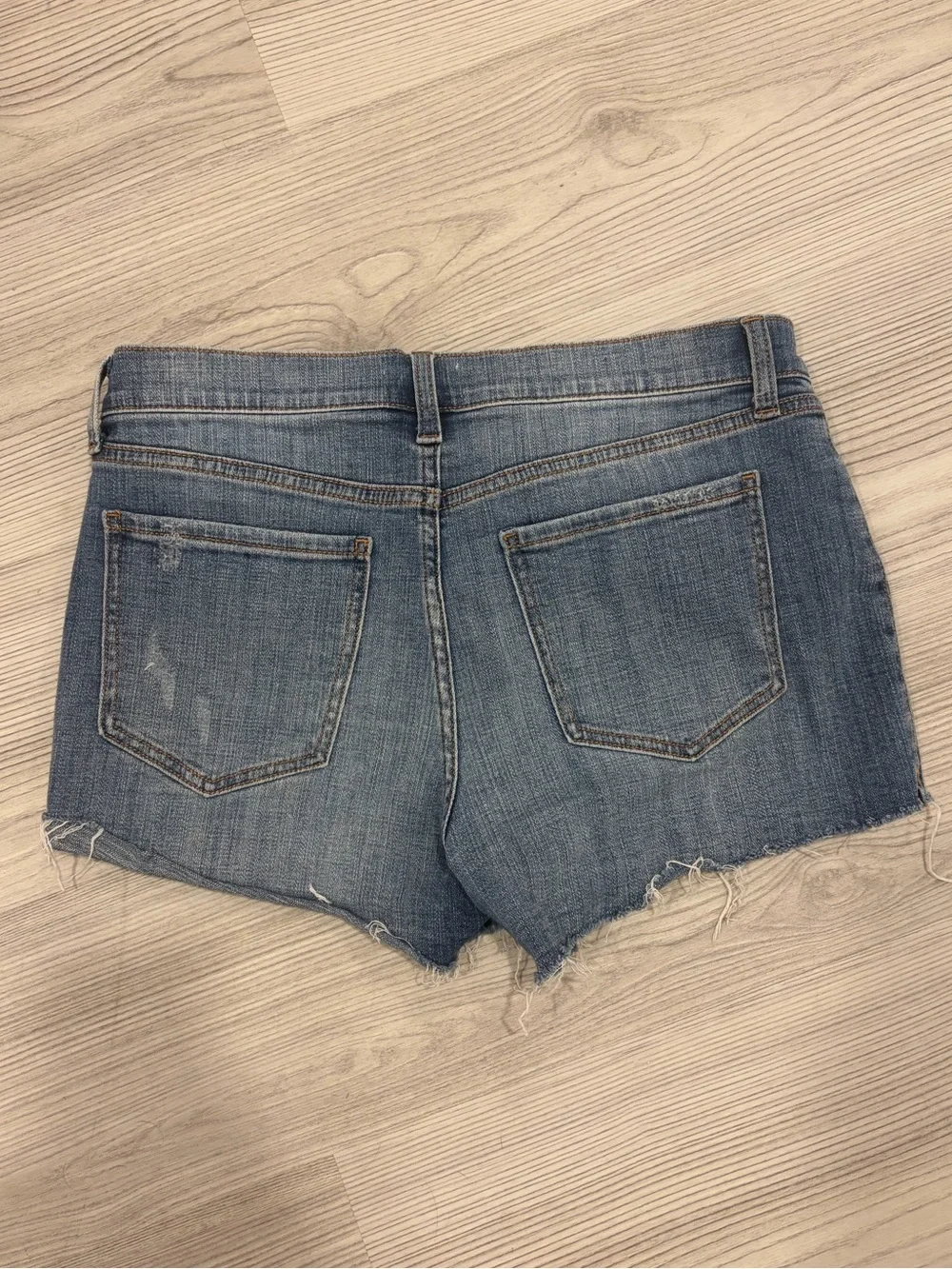 Pistola Faded Blue Distressed Denim Shorts